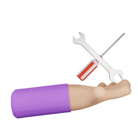 Holding Repair Tools 3D Icon