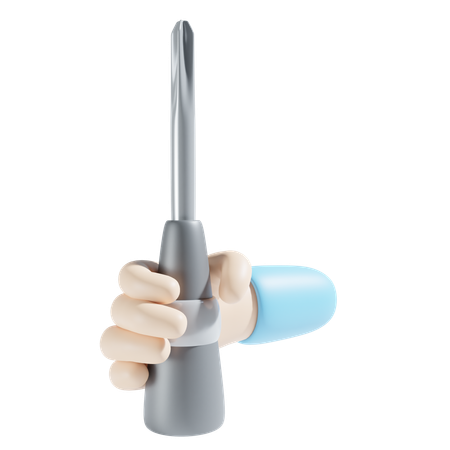 Holding Screwdriver  3D Icon
