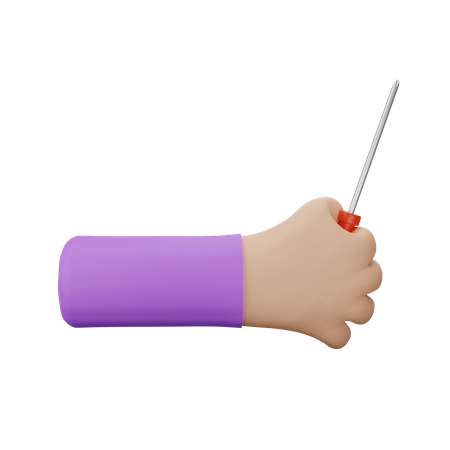 Holding Screwdriver  3D Icon