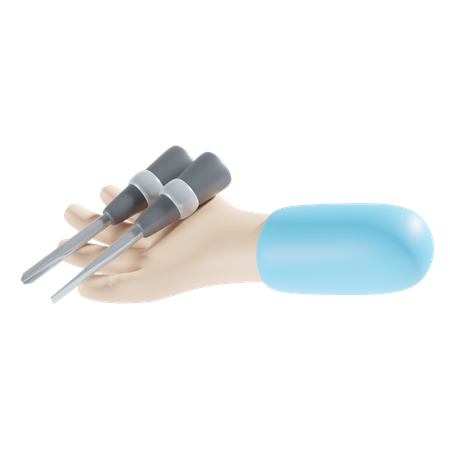 Holding Screwdriver  3D Icon