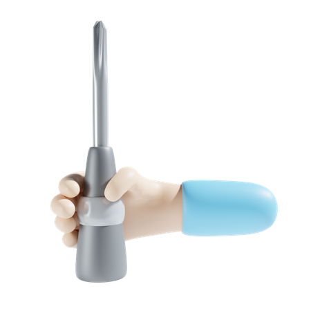 Holding Screwdriver  3D Icon