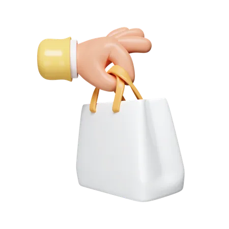 Holding Shopping Bag  3D Icon