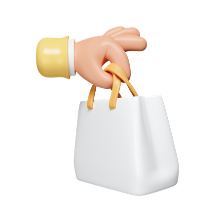 Holding Shopping Bag  3D Icon