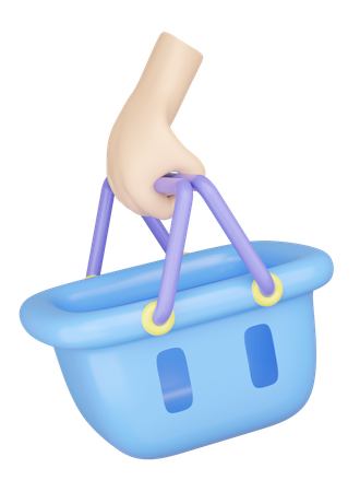장바구니를 들고  3D Icon