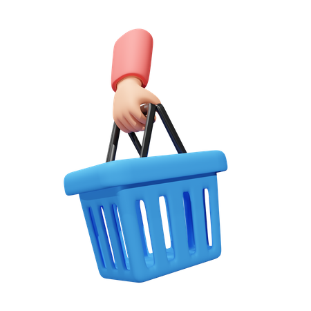 Holding Shopping Basket  3D Icon