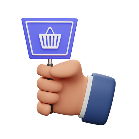 Holding Shopping Sign  3D Icon