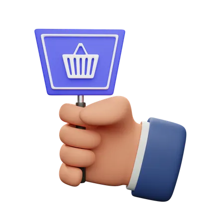 Hand Holding Shopping Sign Download This Item Now 3D Icon