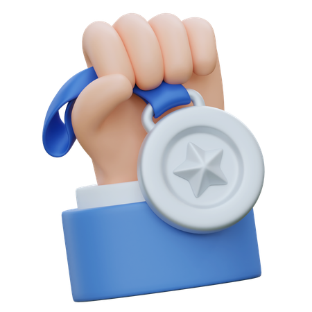 Holding Silver Medal  3D Icon