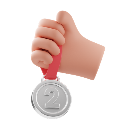 Holding silver medal  3D Icon