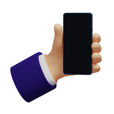 Holding Smartphone  3D Illustration