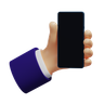 3d hand holding phone