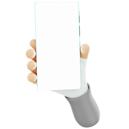 Holding Smartphone and showing Advertising Modes  3D Illustration