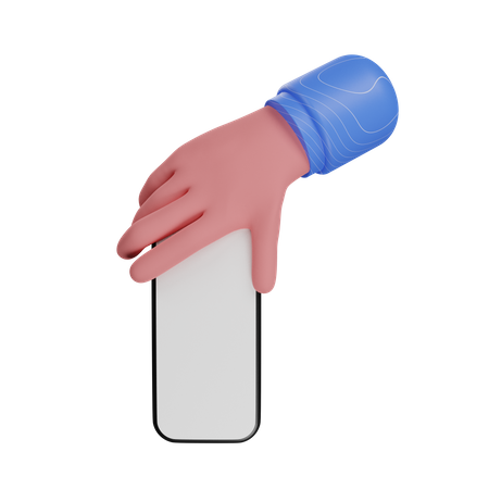 Holding smartphone hand gesture  3D Illustration