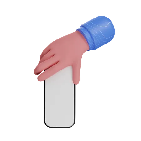 Holding smartphone hand gesture  3D Illustration