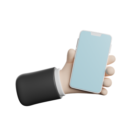 Holding Smartphone Hand Gesture 3D Illustration