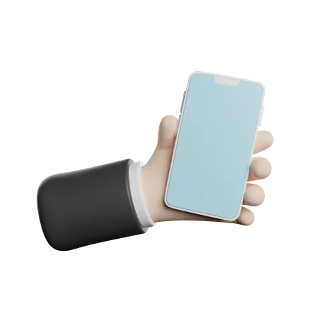 Holding Smartphone Hand Gesture  3D Illustration