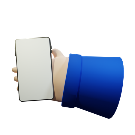 Holding smartphone in hand 3D Illustration
