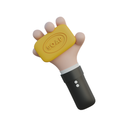 Holding Soap  3D Illustration