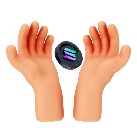 ソラナコインを保有  3D Icon