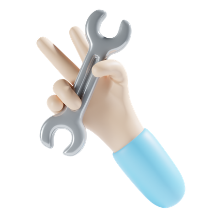 Holding Spanner  3D Icon