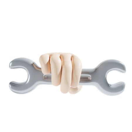 Holding Spanner  3D Icon