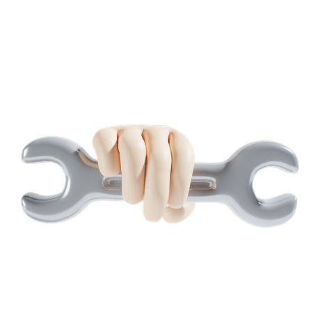 Holding Spanner  3D Icon