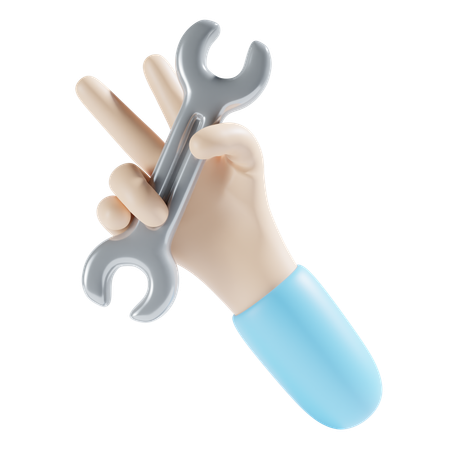 Holding Spanner  3D Icon