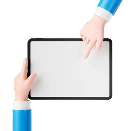 Holding Tablet  3D Icon