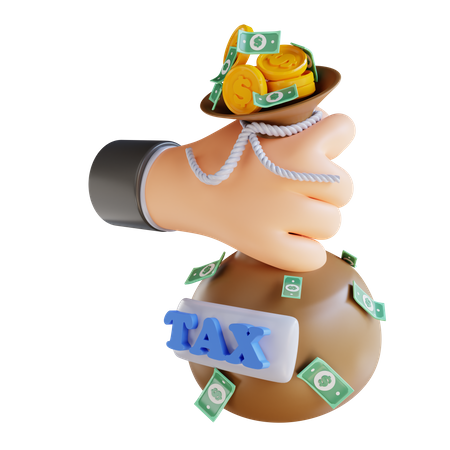 Holding Tax Bag  3D Icon