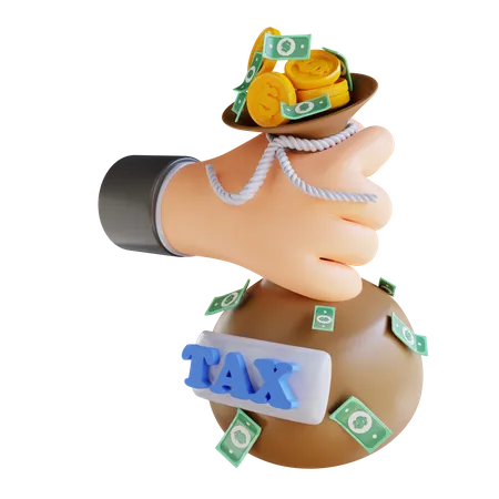 Holding Tax Bag 3D Icon