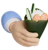 Holding Temaki Sushi