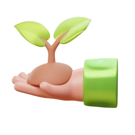 Holding The Plant  3D Icon