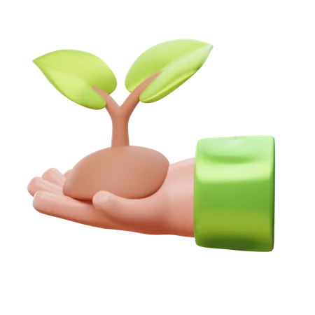Holding The Plant 3D Icon