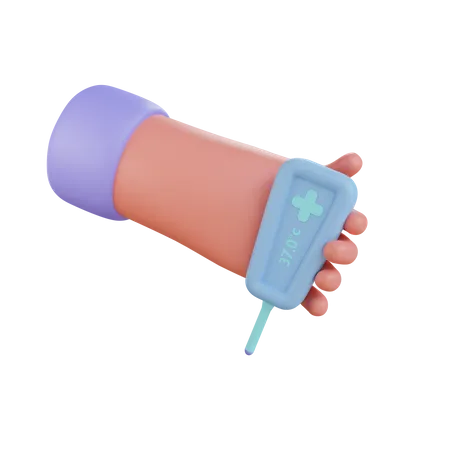 Holding Thermometer  3D Icon