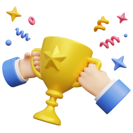 Holding Trophy  3D Icon