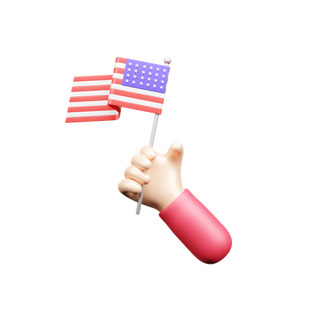 Segurando a bandeira dos EUA  3D Icon