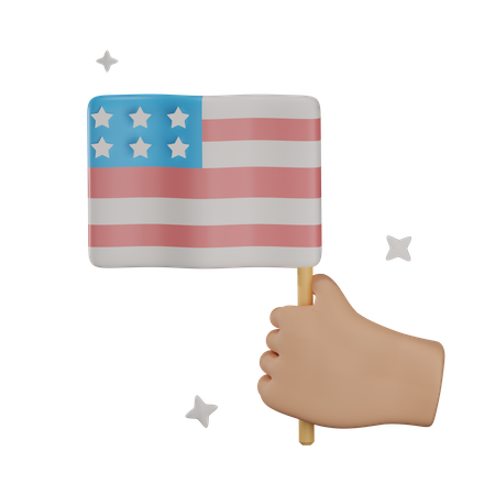 Holding Usa Flag 3D Illustration
