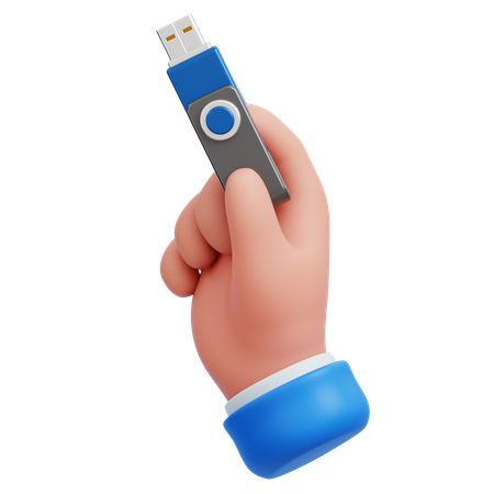 Holding Usb Drive  3D Icon