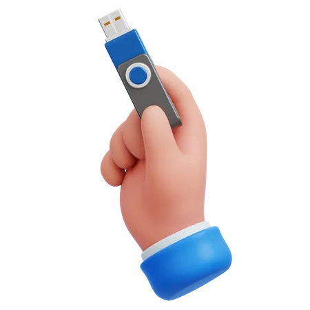 Holding Usb Drive  3D Icon