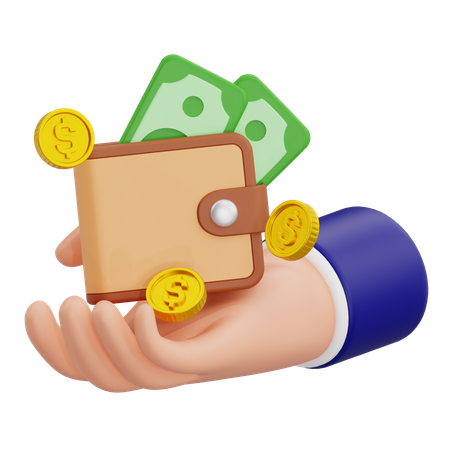 Holding Wallet  3D Icon