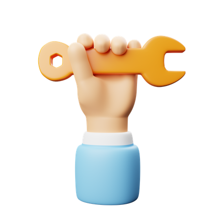 Holding Wrench  3D Icon