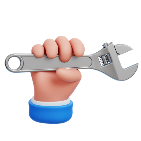 Holding Wrench  3D Icon