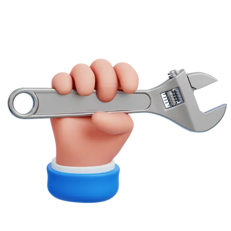 Holding Wrench  3D Icon
