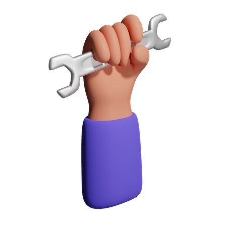 Holding Wrench  3D Icon