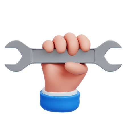 Holding Wrench  3D Icon