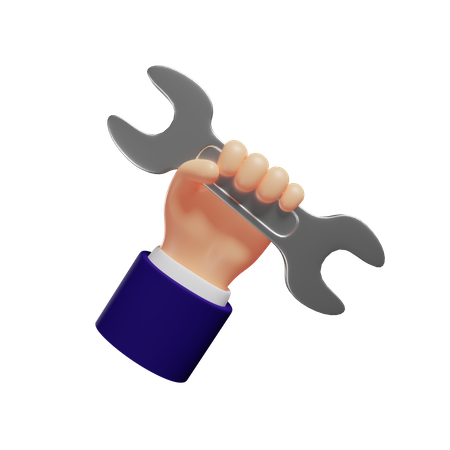 Holding wrench  3D Illustration