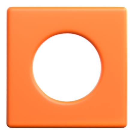 Hole Cube Geometric Shape  3D Icon