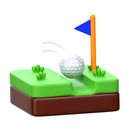 Hole In One 3 D Golf Icon 3D Icon