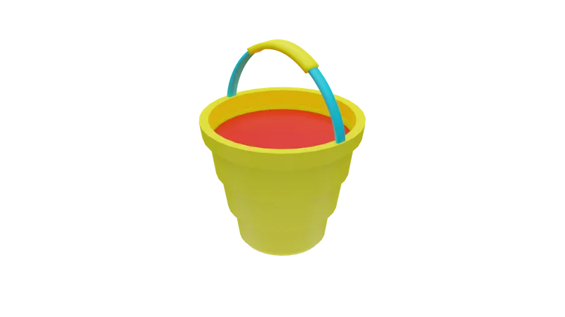Holi color bucket  3D Icon