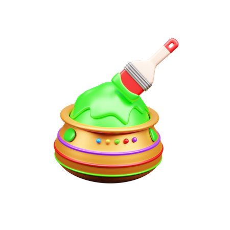 Holi Color Pot  3D Icon